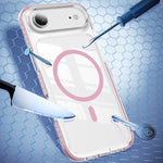 クリスタルシールド クリア磁気アクリルハイブリッド TPUスマホケース、iPhone 16 Plus用、iPhone 16用、iPhone 15 Pro Max用、iPhone 15 Pro用、iPhone 15 Plus用、iPhone 15用