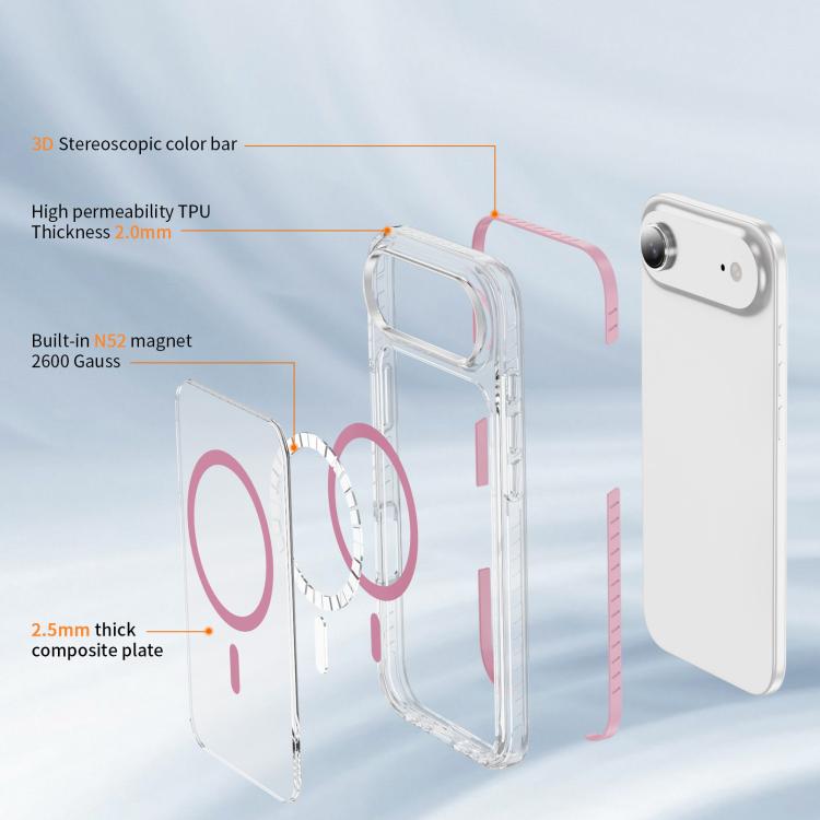 クリスタルシールド クリア磁気アクリルハイブリッド TPUスマホケース、iPhone 16 Plus用、iPhone 16用、iPhone 15 Pro Max用、iPhone 15 Pro用、iPhone 15 Plus用、iPhone 15用
