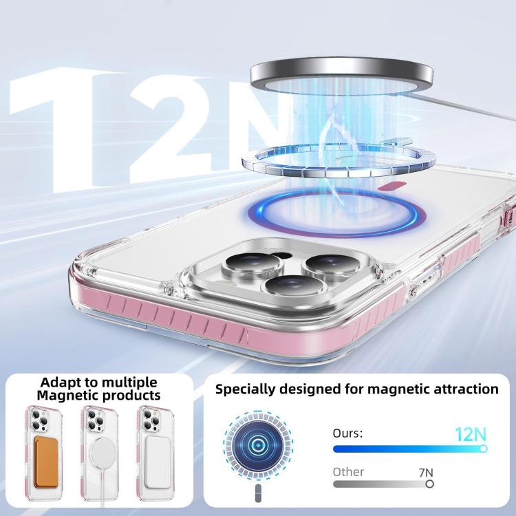 クリスタルシールド クリア磁気アクリルハイブリッド TPUスマホケース、iPhone 16 Plus用、iPhone 16用、iPhone 15 Pro Max用、iPhone 15 Pro用、iPhone 15 Plus用、iPhone 15用