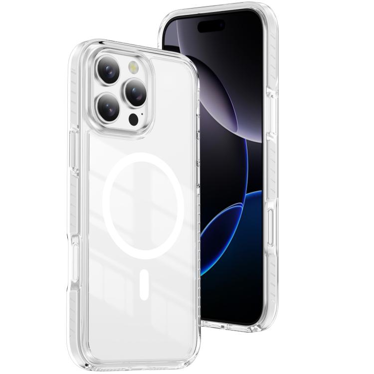 クリスタルシールド クリア磁気アクリルハイブリッド TPUスマホケース、iPhone 17 Pro Max用、iPhone 17 Pro用、iPhone 17用、iPhone Air用、iPhone 16 Pro Max用、iPhone 16 Pro用