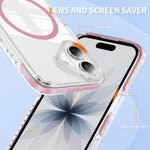 クリスタルシールド クリア磁気アクリルハイブリッド TPUスマホケース、iPhone 16 Plus用、iPhone 16用、iPhone 15 Pro Max用、iPhone 15 Pro用、iPhone 15 Plus用、iPhone 15用
