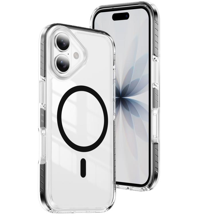 クリスタルシールド クリア磁気アクリルハイブリッド TPUスマホケース、iPhone 16 Plus用、iPhone 16用、iPhone 15 Pro Max用、iPhone 15 Pro用、iPhone 15 Plus用、iPhone 15用