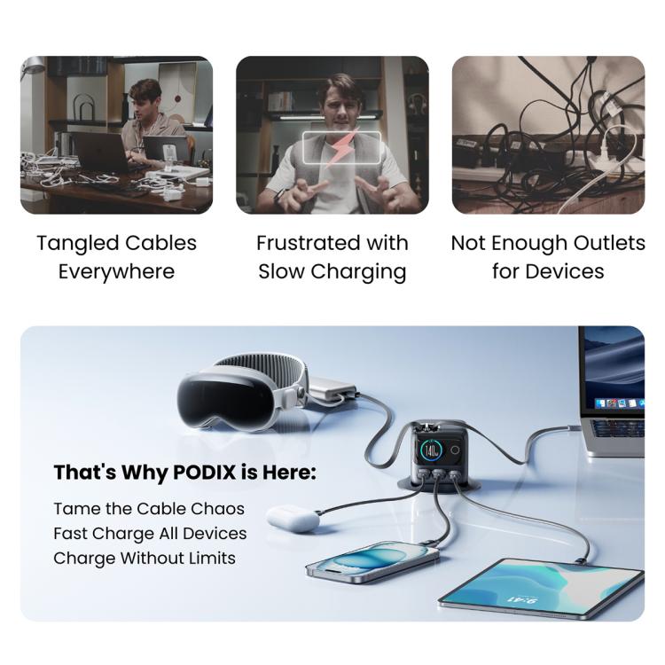 JOYROOM JR-TRD01 PODIX 140W 5ポートデスクトップGaN充電器、USプラグ、EUプラグ、UKプラグ