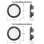 xDfind 強化フィルム 一体型オイルスプレー PCウォッチ保護カバー、Google Pixel Watch 4 / 3 45mm用、Google Pixel Watch 4 / 3 / 2 / 1 41mm用