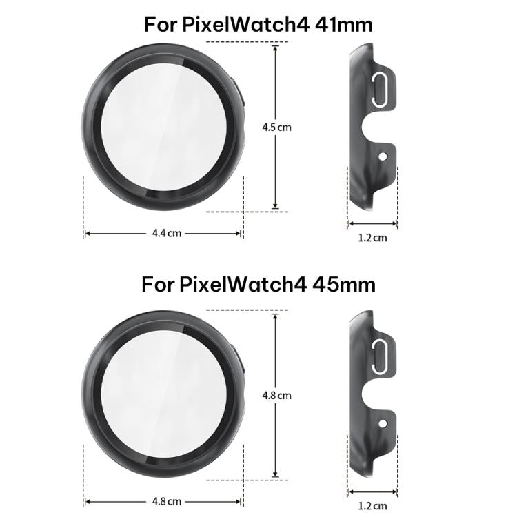 xDfind 強化フィルム 一体型オイルスプレー PCウォッチ保護カバー、Google Pixel Watch 4 / 3 45mm用、Google Pixel Watch 4 / 3 / 2 / 1 41mm用