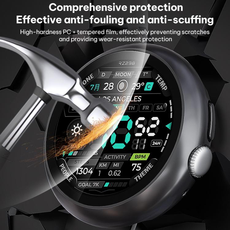 xDfind 強化フィルム 一体型オイルスプレー PCウォッチ保護カバー、Google Pixel Watch 4 / 3 45mm用、Google Pixel Watch 4 / 3 / 2 / 1 41mm用