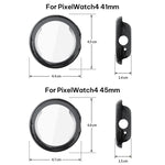 xDfind 強化ガラス一体型TPUウォッチカバー、Google Pixel Watch 4 / 3 45mm用、Google Pixel Watch 4 / 3 / 2 / 1 41mm用