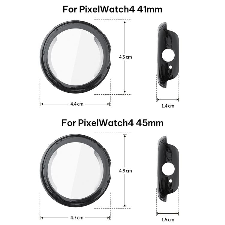 xDfind 強化ガラス一体型TPUウォッチカバー、Google Pixel Watch 4 / 3 45mm用、Google Pixel Watch 4 / 3 / 2 / 1 41mm用