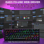 AULA WIN68HE スタンダードバージョン 68キー RGB 有線キーボード、WIN68HE ブラック グレー ウッド 磁気軸