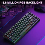AULA WIN68HE スタンダードバージョン 68キー RGB 有線キーボード、WIN68HE ブラック グレー ウッド 磁気軸