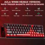 AULA WIN68HE MAXバージョン 68キー RGB 有線キーボード、WIN68HE レッド ウィンチュン 磁気軸
