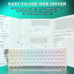 AULA WIN68HE スタンダードバージョン 68キー RGB 有線キーボード、WIN68HE サイドプリント ホワイト グレー ウッド 磁気軸
