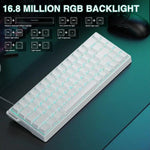 AULA WIN68HE スタンダードバージョン 68キー RGB 有線キーボード、WIN68HE サイドプリント ホワイト グレー ウッド 磁気軸
