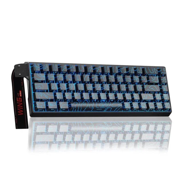 AULA WIN68HE スタンダードバージョン 68キー RGB 有線キーボード、WIN68HE ブラック 輪郭線 グレー ウッド 磁気軸