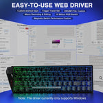 AULA WIN68HE スタンダードバージョン 68キー RGB 有線キーボード、WIN68HE ブラック 輪郭線 グレー ウッド 磁気軸
