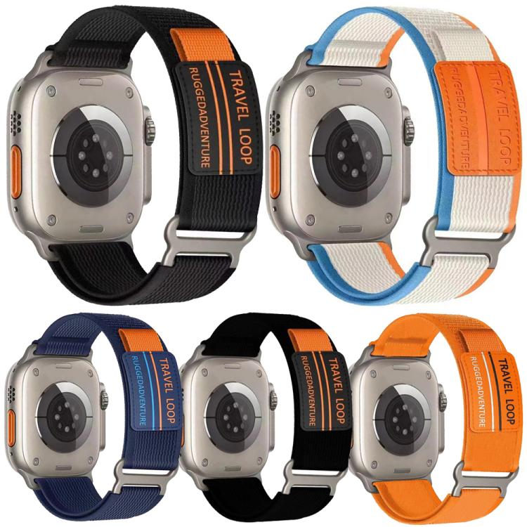 5個セット xDfind ダブルセクション メタルバックルループ ナイロン編み時計バンド、Apple Watch 42 / 44 / 45 / 46 / 49mm用、Apple Watch 38 / 40 / 41 / S11 42mm用