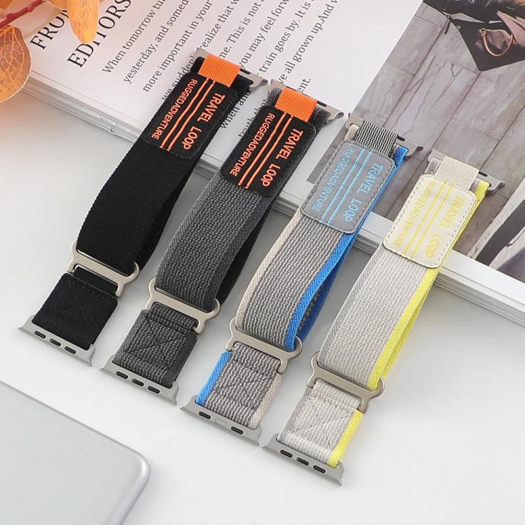 5個セット xDfind ダブルセクション メタルバックルループ ナイロン編み時計バンド、Apple Watch 42 / 44 / 45 / 46 / 49mm用、Apple Watch 38 / 40 / 41 / S11 42mm用