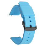 xDfind Stainless Steel Black Pin Buckle Solid Color Silicone Waterproof Watch Band, 10mm, 12mm, 14mm, 15mm