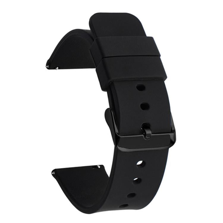 xDfind Stainless Steel Black Pin Buckle Solid Color Silicone Waterproof Watch Band, 16mm, 18mm, 19mm
