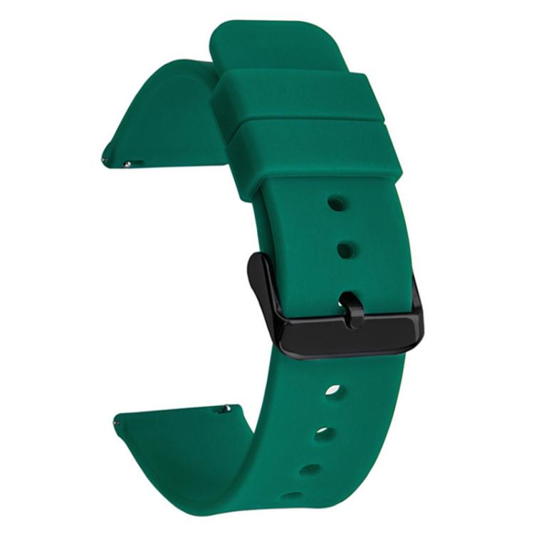 xDfind Stainless Steel Black Pin Buckle Solid Color Silicone Waterproof Watch Band, 20mm, 21mm, 22mm