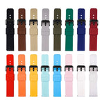 xDfind Stainless Steel Black Pin Buckle Solid Color Silicone Waterproof Watch Band, 20mm, 21mm, 22mm