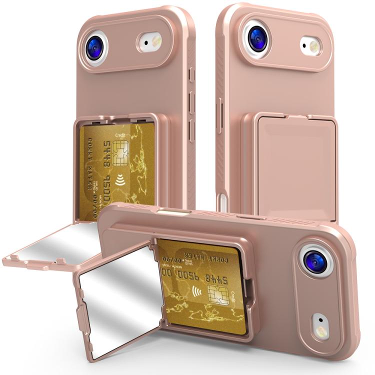 スキンフィールTPU隠しミラーカードバッグ付きスマホケース スタンド付き、iPhone 17 Pro Max用、iPhone 17 Pro用、iPhone 17用、iPhone Air用