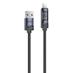 Yesido CA138L 12W 2.4A USB to 8ピン OLEDディスプレイ付き充電データケーブル、USB to 8ピン