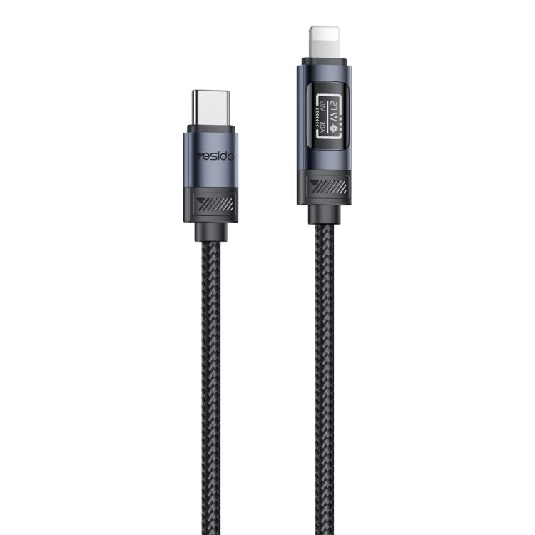 Yesido CA201 27W Type-C から 8ピン OLEDディスプレイ充電データケーブル、Type-C から 8ピン