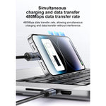 Yesido CA201 27W Type-C から 8ピン OLEDディスプレイ充電データケーブル、Type-C から 8ピン