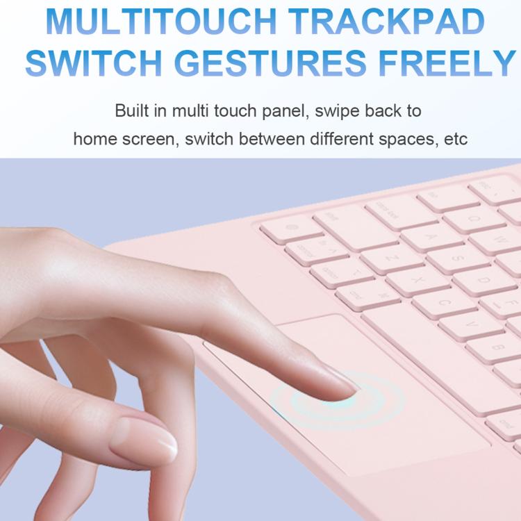 タッチパッドBluetoothキーボードレザータブレットカバー、iPad 2025 / 2022用、iPad Air 13 2025 / 2024 / Pro 12.9 2022用