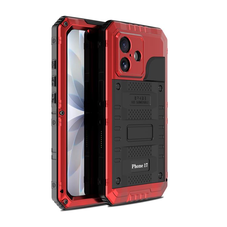 四重防護メタルハイブリッドシリコンスマホケース、iPhone 17 Pro Max用、iPhone 17 Pro用、iPhone 17用、iPhone Air用