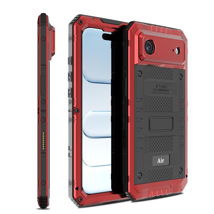 四重防護メタルハイブリッドシリコンスマホケース、iPhone 17 Pro Max用、iPhone 17 Pro用、iPhone 17用、iPhone Air用