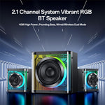 Yesido YSW41 40W 2.1チャンネルシステム カラフルRGB Bluetoothスピーカー サブウーファー、YSW41