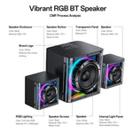 Yesido YSW41 40W 2.1チャンネルシステム カラフルRGB Bluetoothスピーカー サブウーファー、YSW41