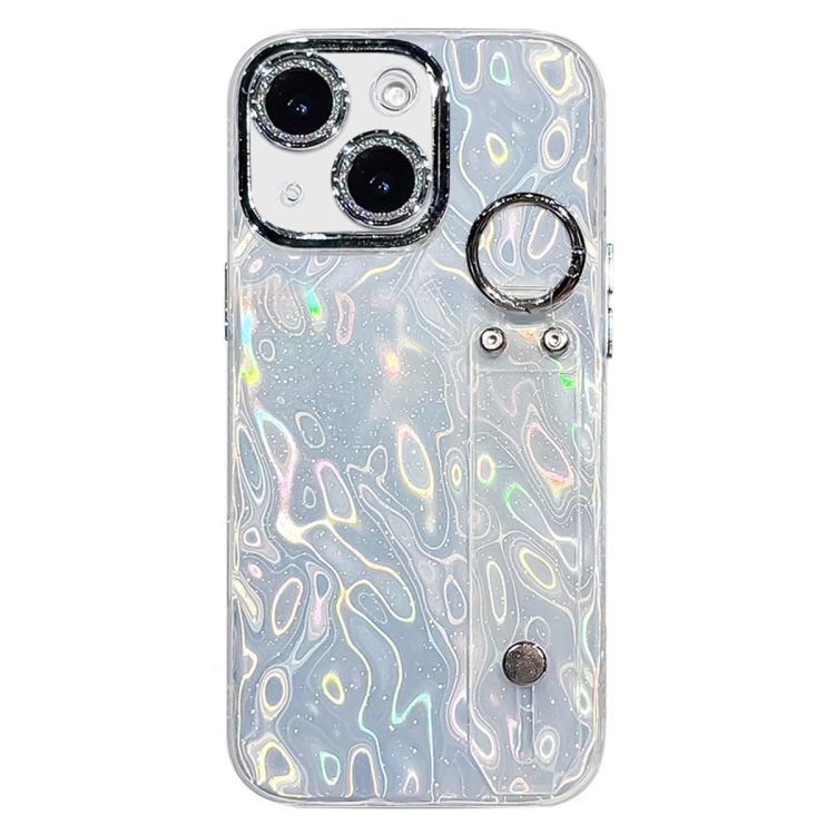 プラチナムしわテクスチャーリストバンドホルダーTPUスマホケース（レンズフィルム付き）、iPhone 13用