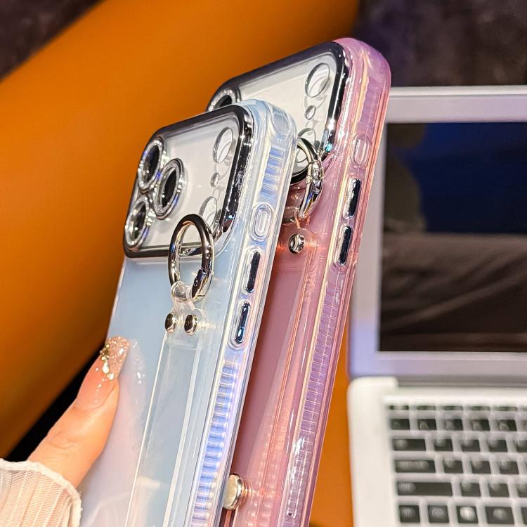 プラチナムしわテクスチャーリストバンドホルダーTPUスマホケース（レンズフィルム付き）、iPhone 13用