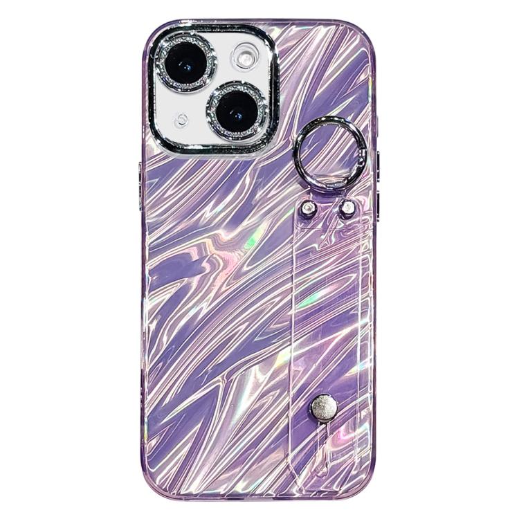 プラチナム波紋テクスチャーリストバンドホルダーTPUスマホケース（レンズフィルム付き）、iPhone 13用
