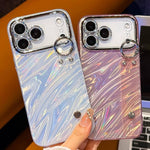 プラチナム波紋テクスチャーリストバンドホルダーTPUスマホケース（レンズフィルム付き）、iPhone 13用