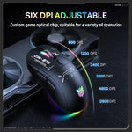 ONIKUMA CW935 12800DPI 2.4GHz + BT + 有線 トライモード RGB ワイヤレスマウス、CW935