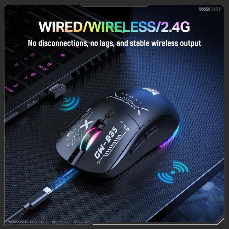 ONIKUMA CW935 12800DPI 2.4GHz + BT + 有線 トライモード RGB ワイヤレスマウス、CW935