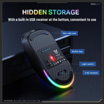 ONIKUMA CW935 12800DPI 2.4GHz + BT + 有線 トライモード RGB ワイヤレスマウス、CW935