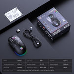 ONIKUMA CW935 12800DPI 2.4GHz + BT + 有線 トライモード RGB ワイヤレスマウス、CW935