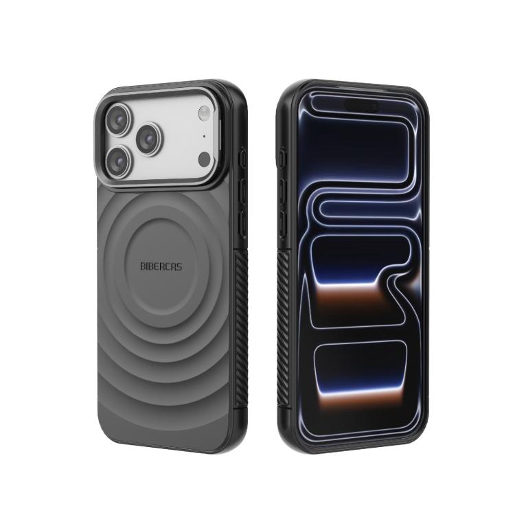 BIBERCAS 波紋テクスチャー磁気TPUスマホケース、iPhone 17 Pro Max用