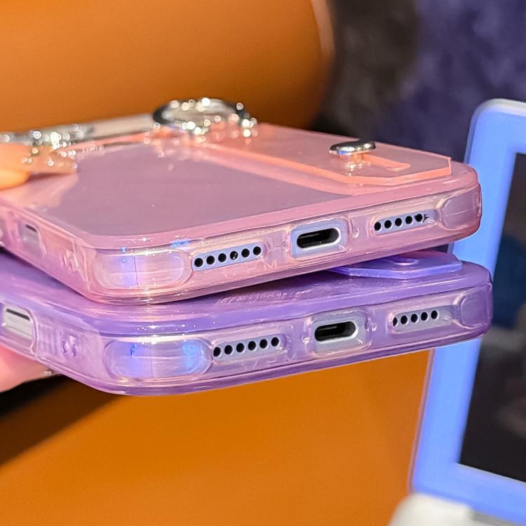 プラチナム羽ガーゼテクスチャーリストバンドホルダーTPUスマホケース（レンズフィルム付き）、iPhone 13用