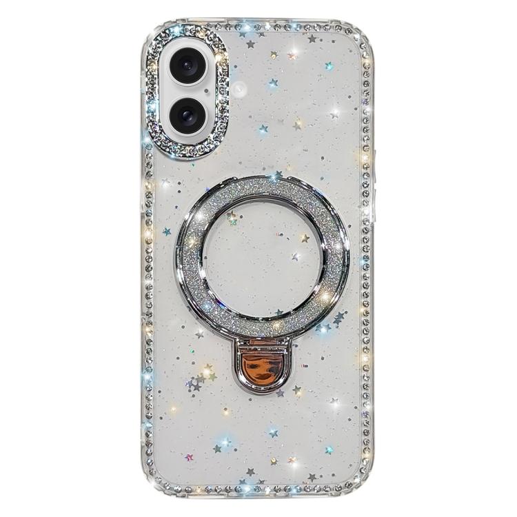 ラインストーングリッターキックスタンド両面IMDスマホケース、iPhone 17 Pro Max用、iPhone 17 Pro用、iPhone 17用、iPhone Air用、iPhone 16 Pro Max用、iPhone 16 Pro用、iPhone 16 Plus用、iPhone 16用