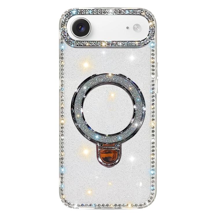 ラインストーングリッターキックスタンド両面IMDスマホケース、iPhone 17 Pro Max用、iPhone 17 Pro用、iPhone 17用、iPhone Air用、iPhone 16 Pro Max用、iPhone 16 Pro用、iPhone 16 Plus用、iPhone 16用