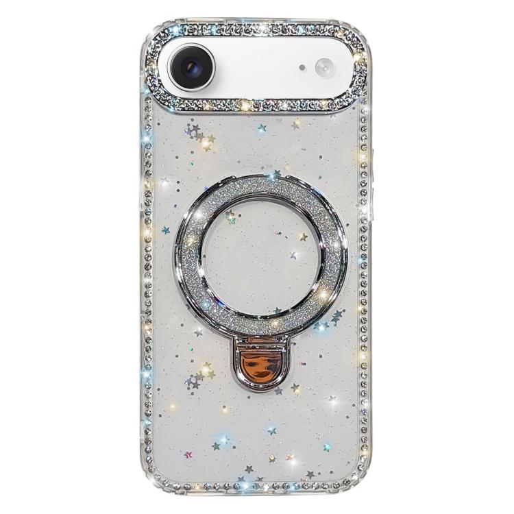 ラインストーングリッターキックスタンド両面IMDスマホケース、iPhone 17 Pro Max用、iPhone 17 Pro用、iPhone 17用、iPhone Air用、iPhone 16 Pro Max用、iPhone 16 Pro用、iPhone 16 Plus用、iPhone 16用