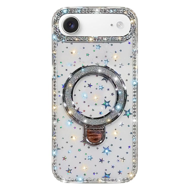 ラインストーングリッターキックスタンド両面IMDスマホケース、iPhone 17 Pro Max用、iPhone 17 Pro用、iPhone 17用、iPhone Air用、iPhone 16 Pro Max用、iPhone 16 Pro用、iPhone 16 Plus用、iPhone 16用