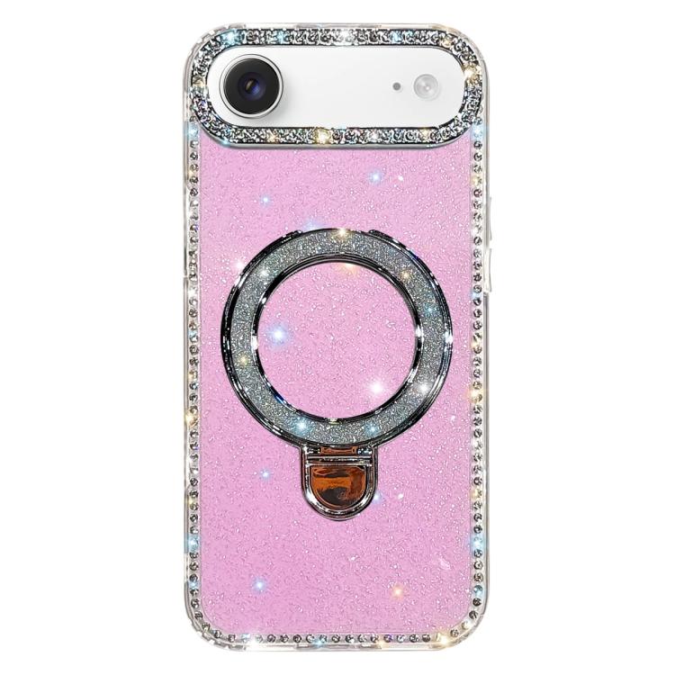 ラインストーングリッターキックスタンド両面IMDスマホケース、iPhone 17 Pro Max用、iPhone 17 Pro用、iPhone 17用、iPhone Air用、iPhone 16 Pro Max用、iPhone 16 Pro用、iPhone 16 Plus用、iPhone 16用