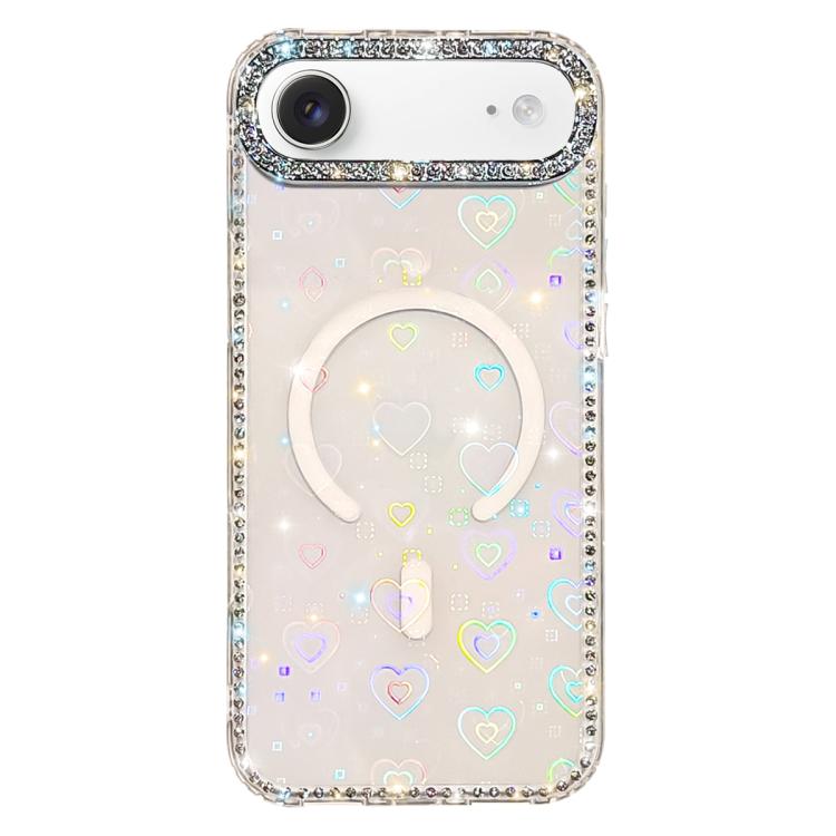 ラインストーン両面IMD PCハイブリッドTPU磁気スマホケース、iPhone 17 Pro Max用、iPhone 17 Pro用、iPhone 17用、iPhone Air用、iPhone 16 Pro Max用、iPhone 16 Pro用、iPhone 16 Plus用、iPhone 16用